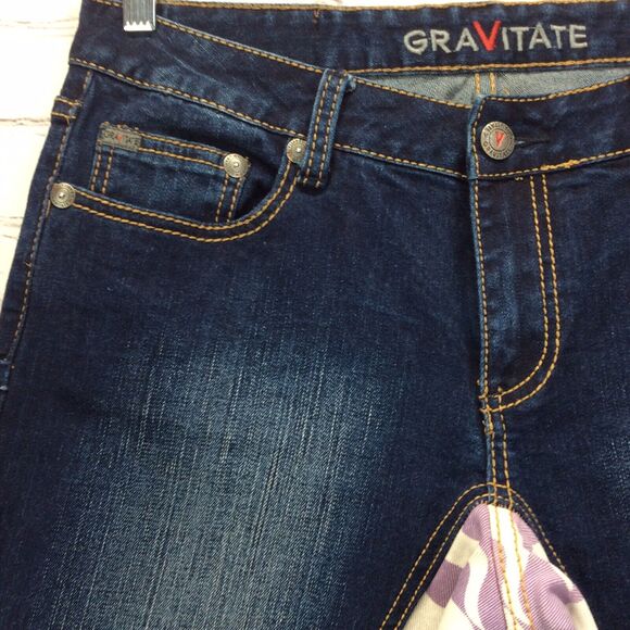 Gravitate Jeans Women’s Size 10X32 Purple Flame Denim Bootcut Motorcycle Festive - Picture 2 of 11